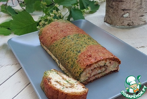 Овощной рулет с яичным салатом
