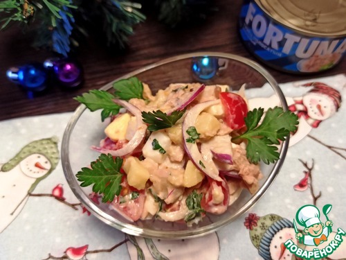 Овощной салат с тунцом и имбирём