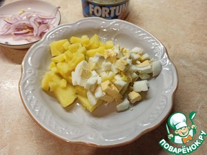 Овощной салат с тунцом и имбирём