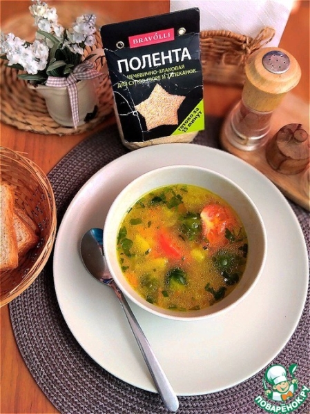 Овощной суп с чечевично-злаковой полентой Овощной суп с чечевично-злаковой полентой