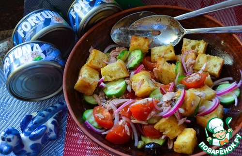 Панцанелла с тунцом и каперсами Панцанелла с тунцом и каперсами