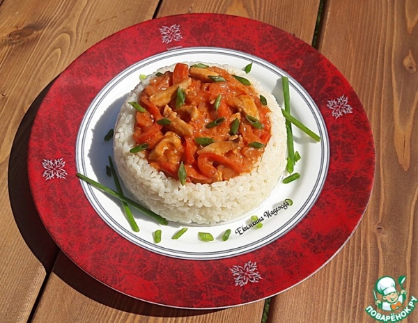Паприкаш с курицей и рисом