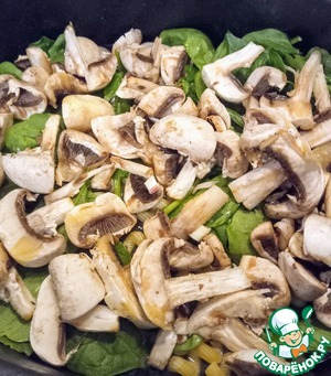 Паста с грибами, шпинатом и кешью Паста с грибами, шпинатом и кешью