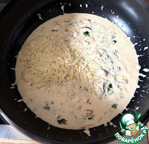 Паста с креветками в сырном соусе