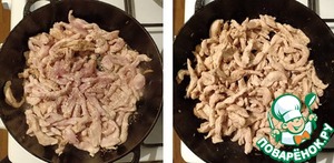 Паста с куриным филе и шампиньонами Паста с куриным филе и шампиньонами