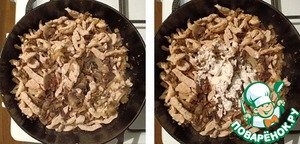 Паста с куриным филе и шампиньонами Паста с куриным филе и шампиньонами