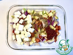 Паста с овощами и фетой из духовки Паста с овощами и фетой из духовки