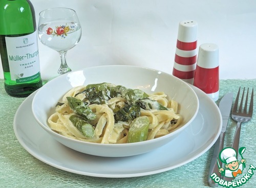 Паста со спаржей и черемшой Паста со спаржей и черемшой