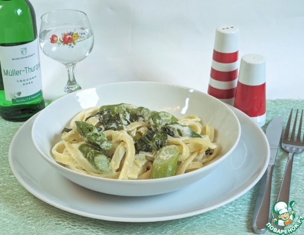 Паста со спаржей и черемшой Паста со спаржей и черемшой