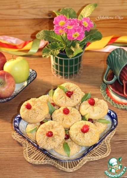 Печенье со вкусом ванили и жаренного кунжута Печенье со вкусом ванили и жаренного кунжута