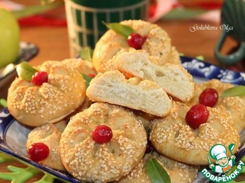 Печенье со вкусом ванили и жаренного кунжута Печенье со вкусом ванили и жаренного кунжута