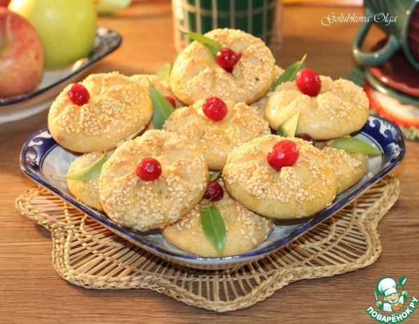 Печенье со вкусом ванили и жаренного кунжута Печенье со вкусом ванили и жаренного кунжута