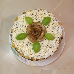 Печеночный торт с грибами