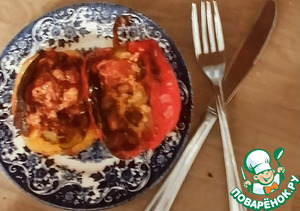 Перцы, начиненные булгуром, бараниной и томатами