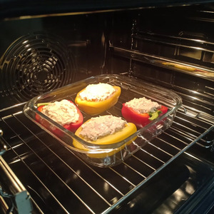 Перец, фаршированный фаршем и грибами Перец, фаршированный фаршем и грибами