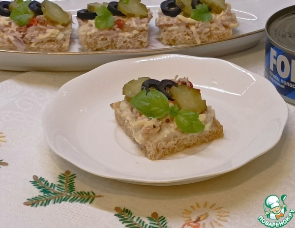Пикантные канапе с тунцом Пикантные канапе с тунцом