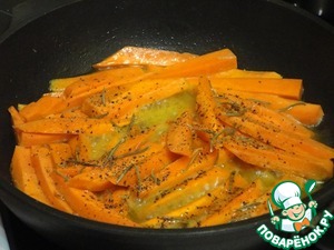 Пилав из перловки с глазированной морковью