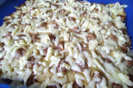 Пирог с фрикадельками и грибами