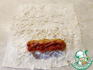 Пятачки из лаваша с сосисками Пятачки из лаваша с сосисками