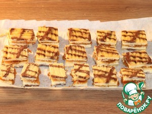 Полосатое пирожное с вареной сгущенкой Полосатое пирожное с вареной сгущенкой