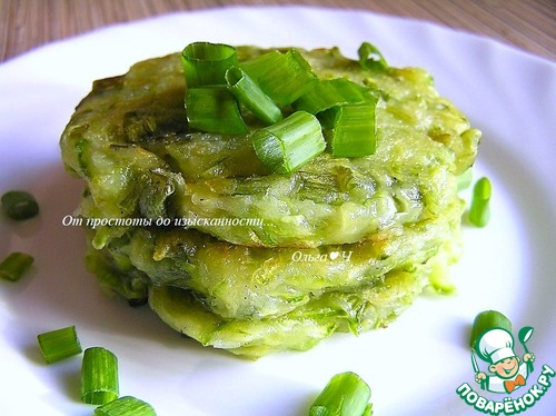 Постные кабачковые оладьи с луком Постные кабачковые оладьи с луком