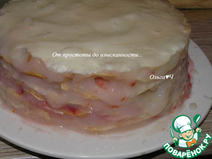 Постный торт "Наполеон" с вишней Постный торт "Наполеон" с вишней