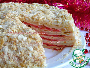 Постный торт "Наполеон" с вишней Постный торт "Наполеон" с вишней