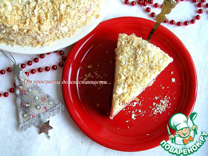 Постный торт "Наполеон" с вишней Постный торт "Наполеон" с вишней