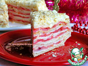 Постный торт "Наполеон" с вишней Постный торт "Наполеон" с вишней