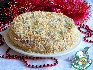 Постный торт "Наполеон" с вишней Постный торт "Наполеон" с вишней