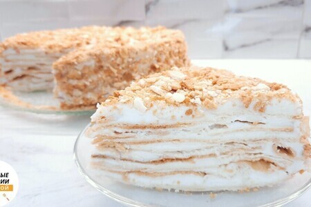 Постный торт наполеон с вкусным кремом Постный торт наполеон с вкусным кремом