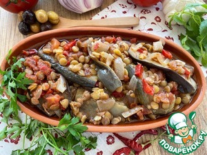 Рагу из баклажанов с зеленой чечевицей Рагу из баклажанов с зеленой чечевицей