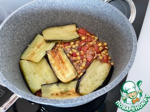 Рагу из баклажанов с зеленой чечевицей Рагу из баклажанов с зеленой чечевицей