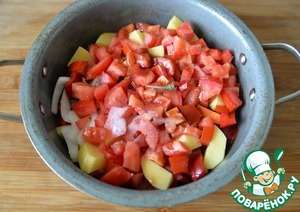 Рагу из индейки с овощами "А-ля Афритада" Рагу из индейки с овощами "А-ля Афритада"