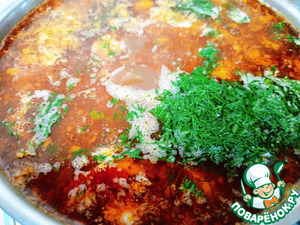 Рассольник с фасолью и пшеничной крупой