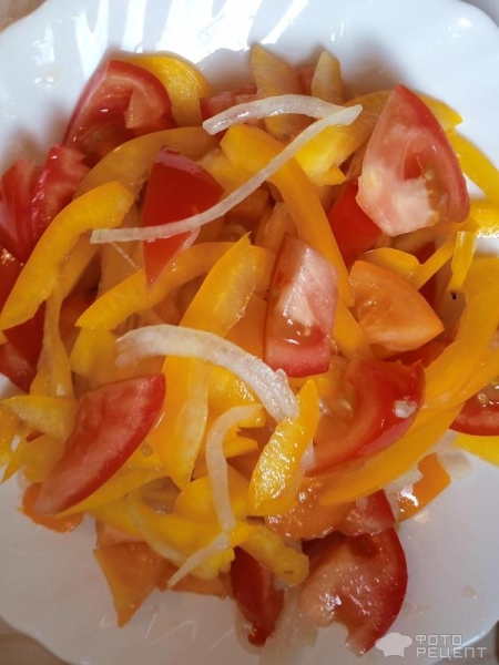 Рецепт: Баклажановый салат - С помидорами и болгарским перцем и хрустящими баклажанами: очень вкусный и полезный