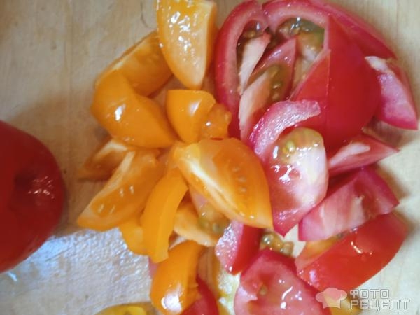 Рецепт: Баклажановый салат - С помидорами и болгарским перцем и хрустящими баклажанами: очень вкусный и полезный