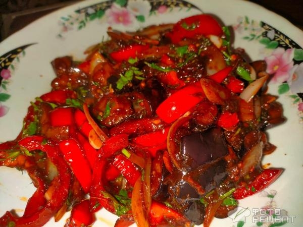 Рецепт: Баклажаны с овощами по-китайски - В кисло-сладком соусе Рецепт: Баклажаны с овощами по-китайски - В кисло-сладком соусе