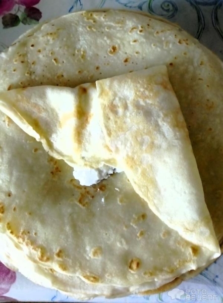 Рецепт: Блинчики с творогом - С изюмом. Рецепт: Блинчики с творогом - С изюмом.