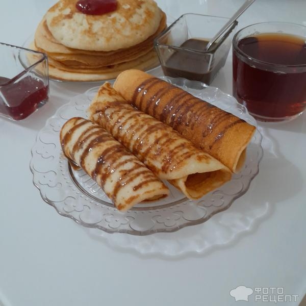 Рецепт: Блинчки на сыворотке - Любимый рецепт блинного теста на сыворотке - бюджетно и вкусно.