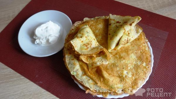 Рецепт: Блины овощные с кабачком - Просто и очень вкусно.