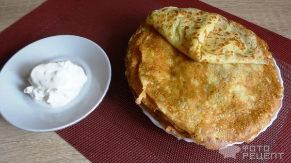 Рецепт: Блины овощные с кабачком - Просто и очень вкусно.