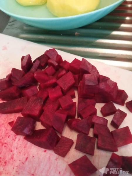 Рецепт: Борщ со свеклой - С подтушенной капустой