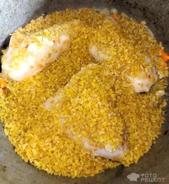 Рецепт: Булгур с курицей - Булгур с курицей в казане Рецепт: Булгур с курицей - Булгур с курицей в казане