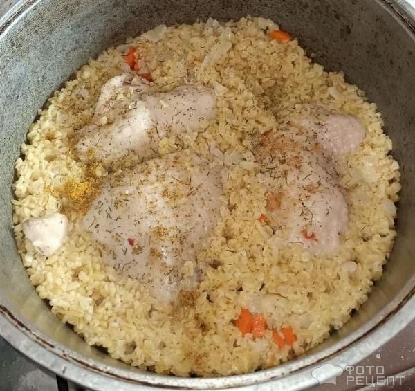 Рецепт: Булгур с курицей - Булгур с курицей в казане Рецепт: Булгур с курицей - Булгур с курицей в казане