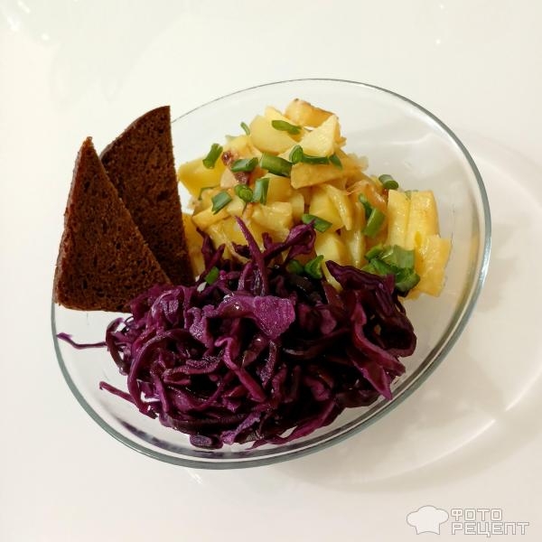 Рецепт: Быстрая маринованная краснокочанная капуста - Рецепт быстро маринованной капусты, заливка горячим маринадом.