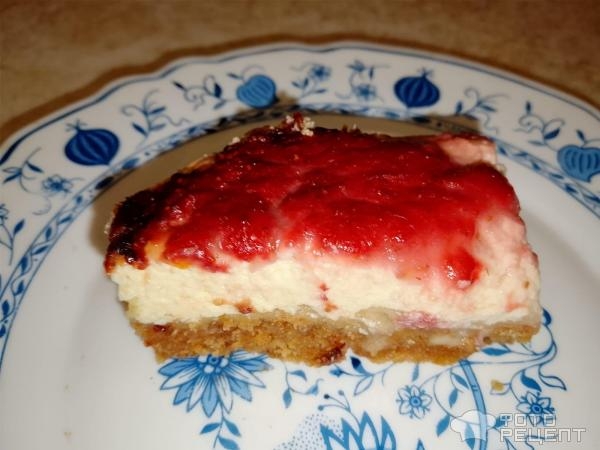 Рецепт: Чискейк с клубникой - В духовке Рецепт: Чискейк с клубникой - В духовке