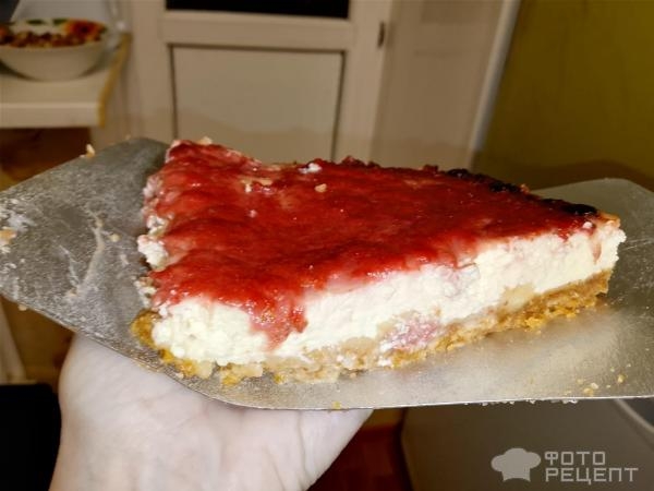 Рецепт: Чискейк с клубникой - В духовке Рецепт: Чискейк с клубникой - В духовке