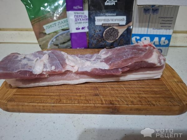 Рецепт: Домашнее соленое сало - Готовлю с любовью.