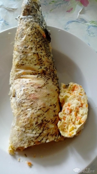 Рецепт: Фаршированная щука - С манной крупой.